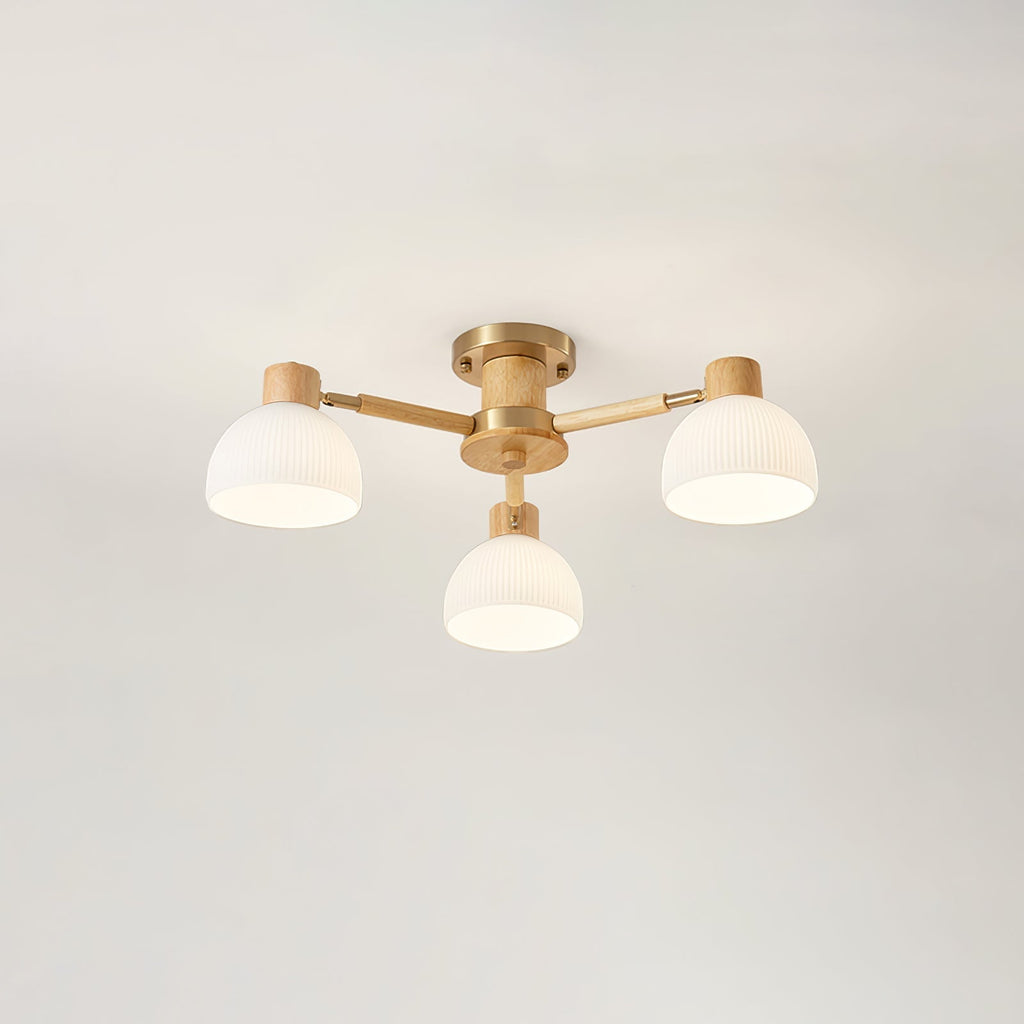 CindraLux Industrial Glass And Wood Ceiling Chandelier