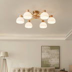 CindraLux Industrial Glass And Wood Ceiling Chandelier