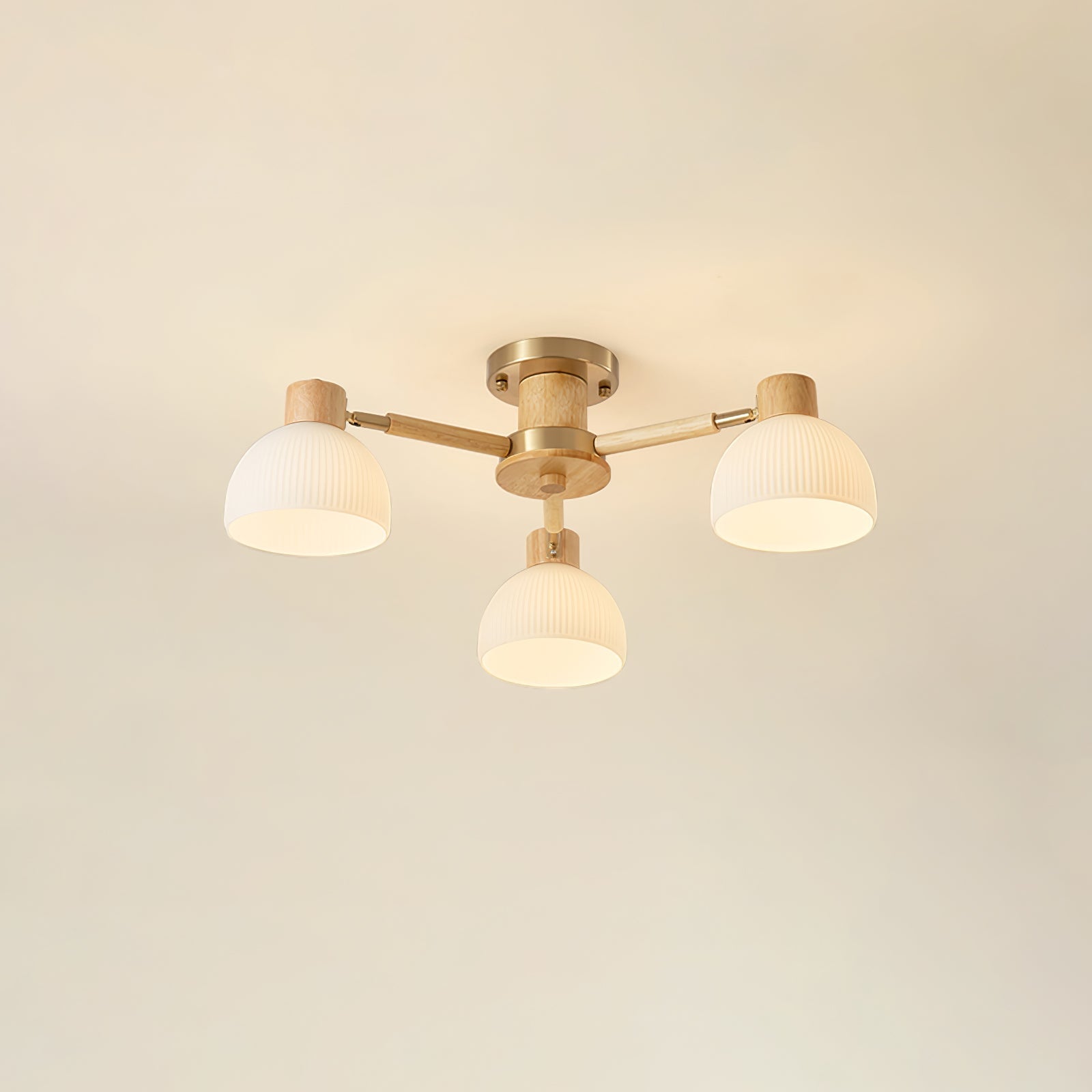 CindraLux Industrial Glass And Wood Ceiling Chandelier