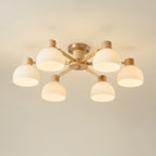 CindraLux Industrial Glass And Wood Ceiling Chandelier
