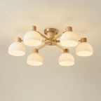 CindraLux Industrial Glass And Wood Ceiling Chandelier