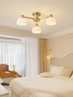 CindraLux Industrial Glass And Wood Ceiling Chandelier