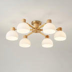 CindraLux Industrial Glass And Wood Ceiling Chandelier
