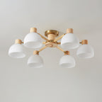 CindraLux Industrial Glass And Wood Ceiling Chandelier