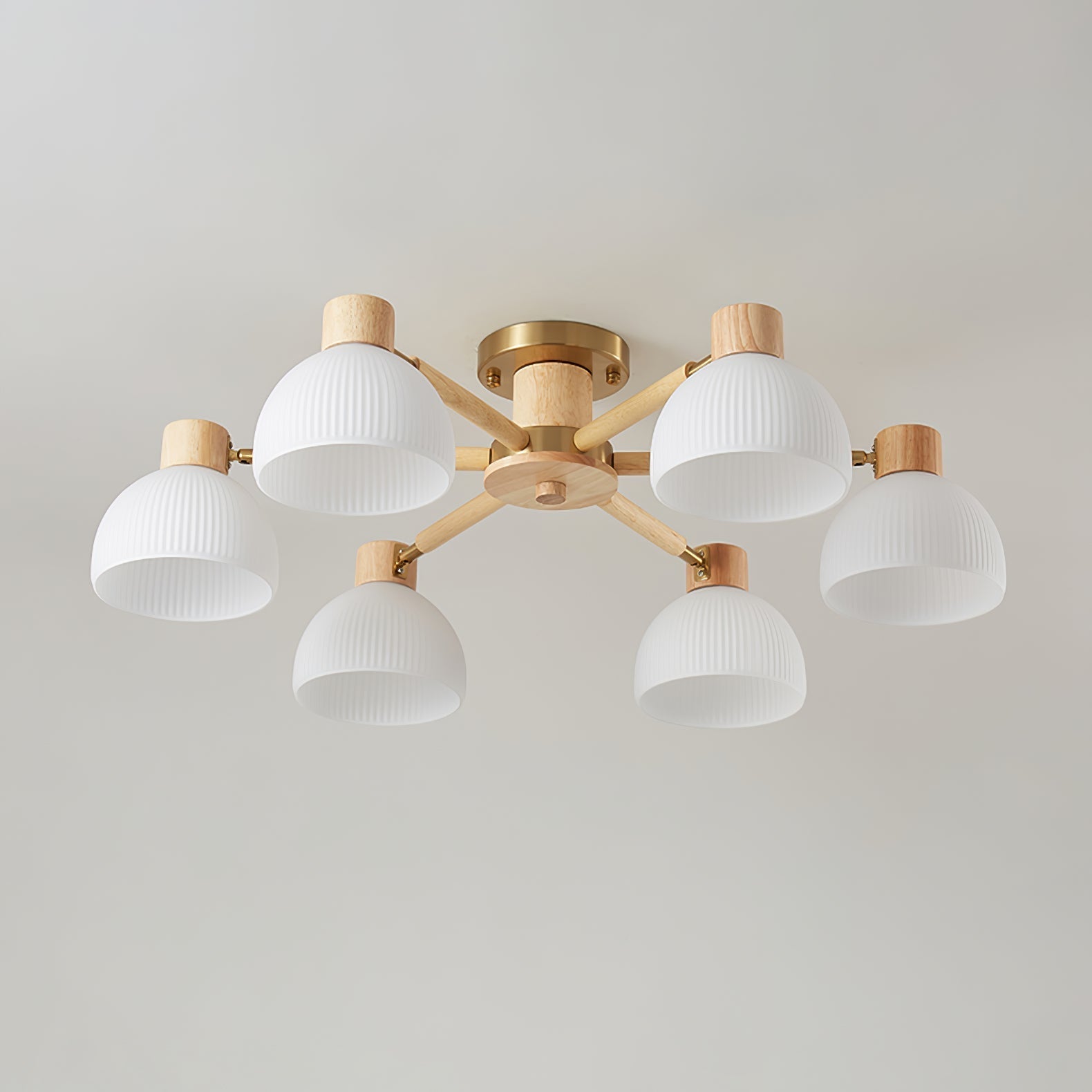 CindraLux Industrial Glass And Wood Ceiling Chandelier