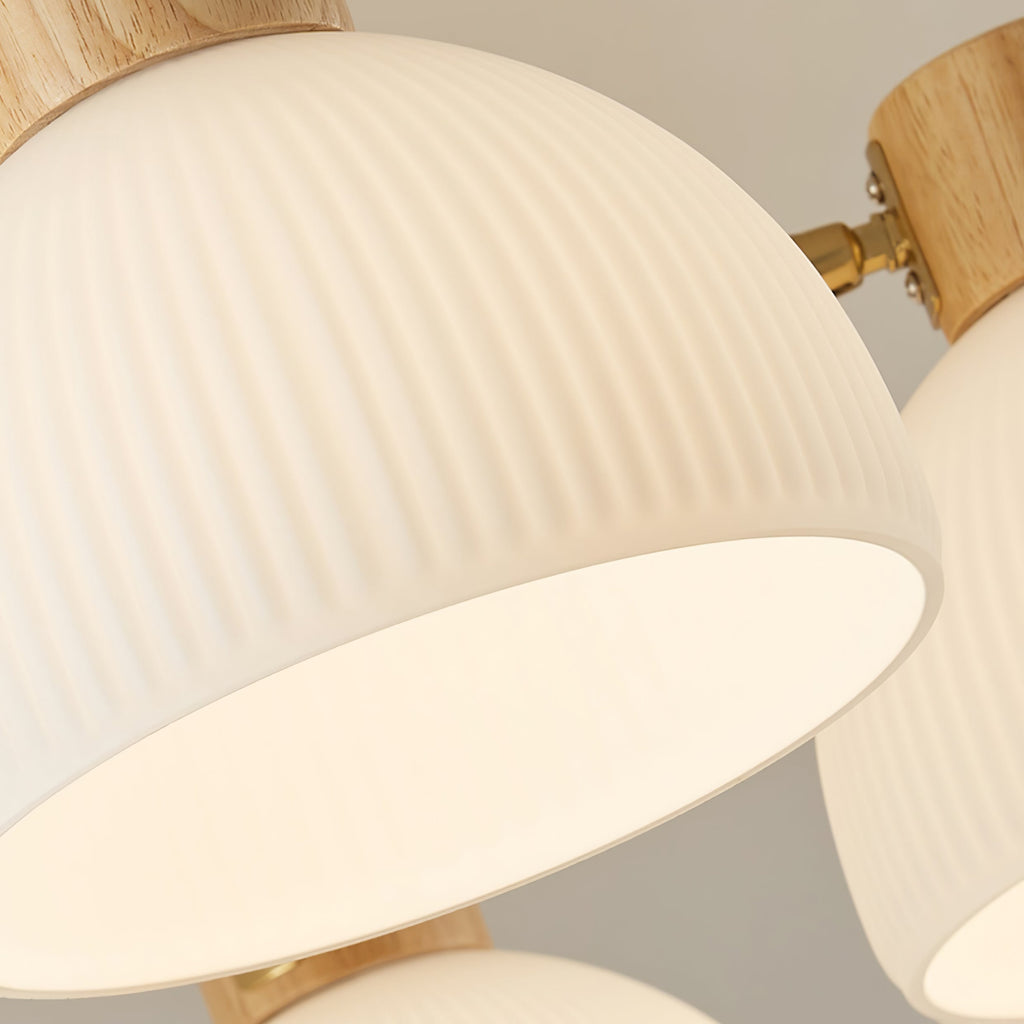 CindraLux Industrial Glass And Wood Ceiling Chandelier