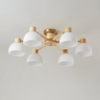 CindraLux Industrial Glass And Wood Ceiling Chandelier