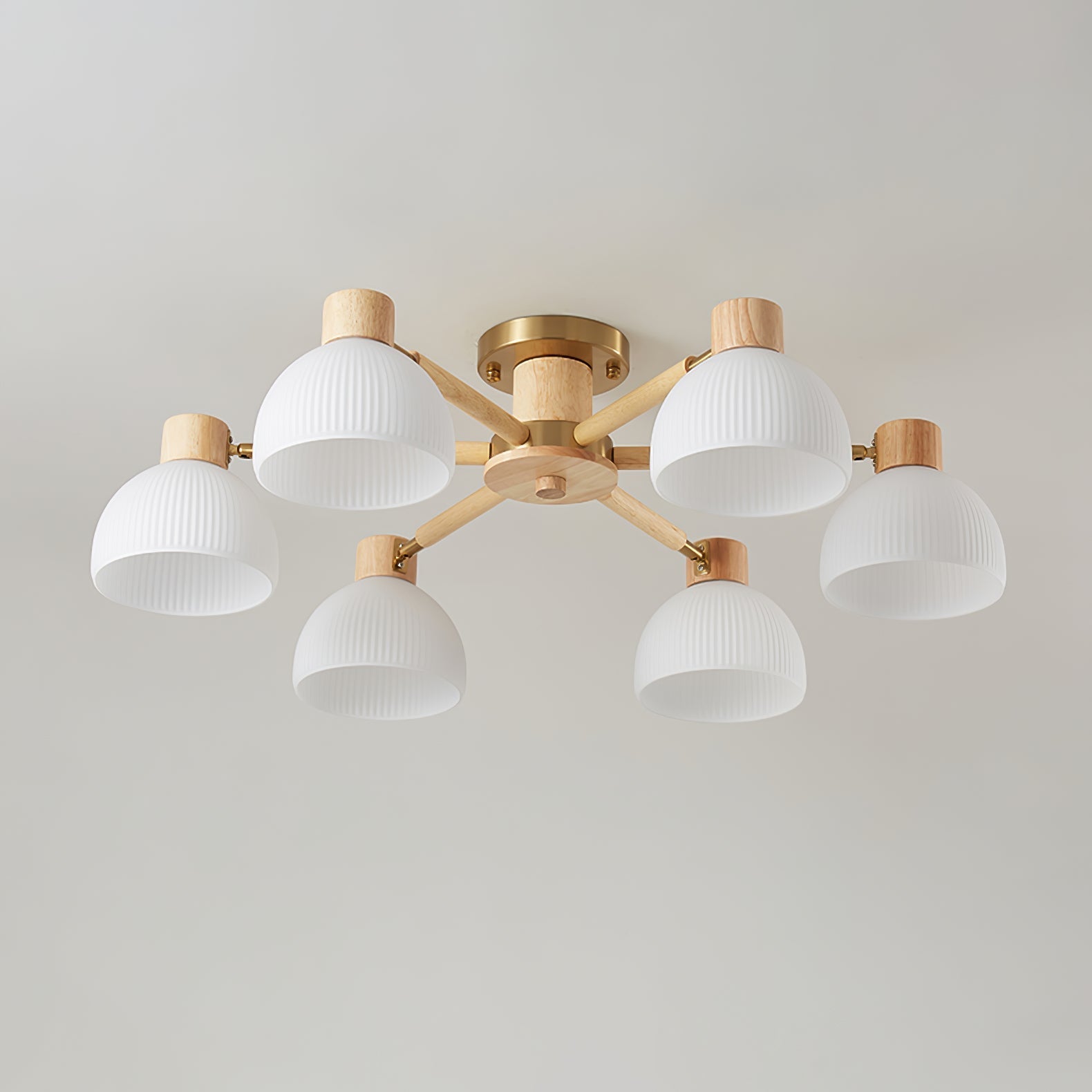 CindraLux Industrial Glass And Wood Ceiling Chandelier