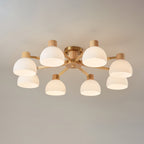 CindraLux Industrial Glass And Wood Ceiling Chandelier