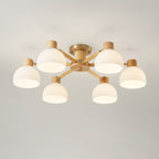 CindraLux Industrial Glass And Wood Ceiling Chandelier