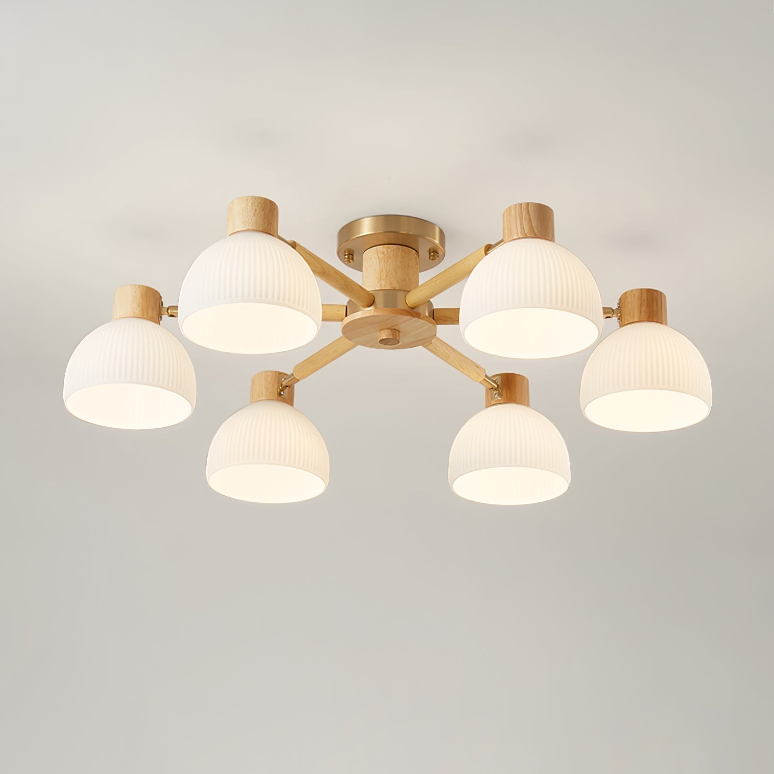 CindraLux Industrial Glass And Wood Ceiling Chandelier