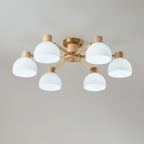 CindraLux Industrial Glass And Wood Ceiling Chandelier