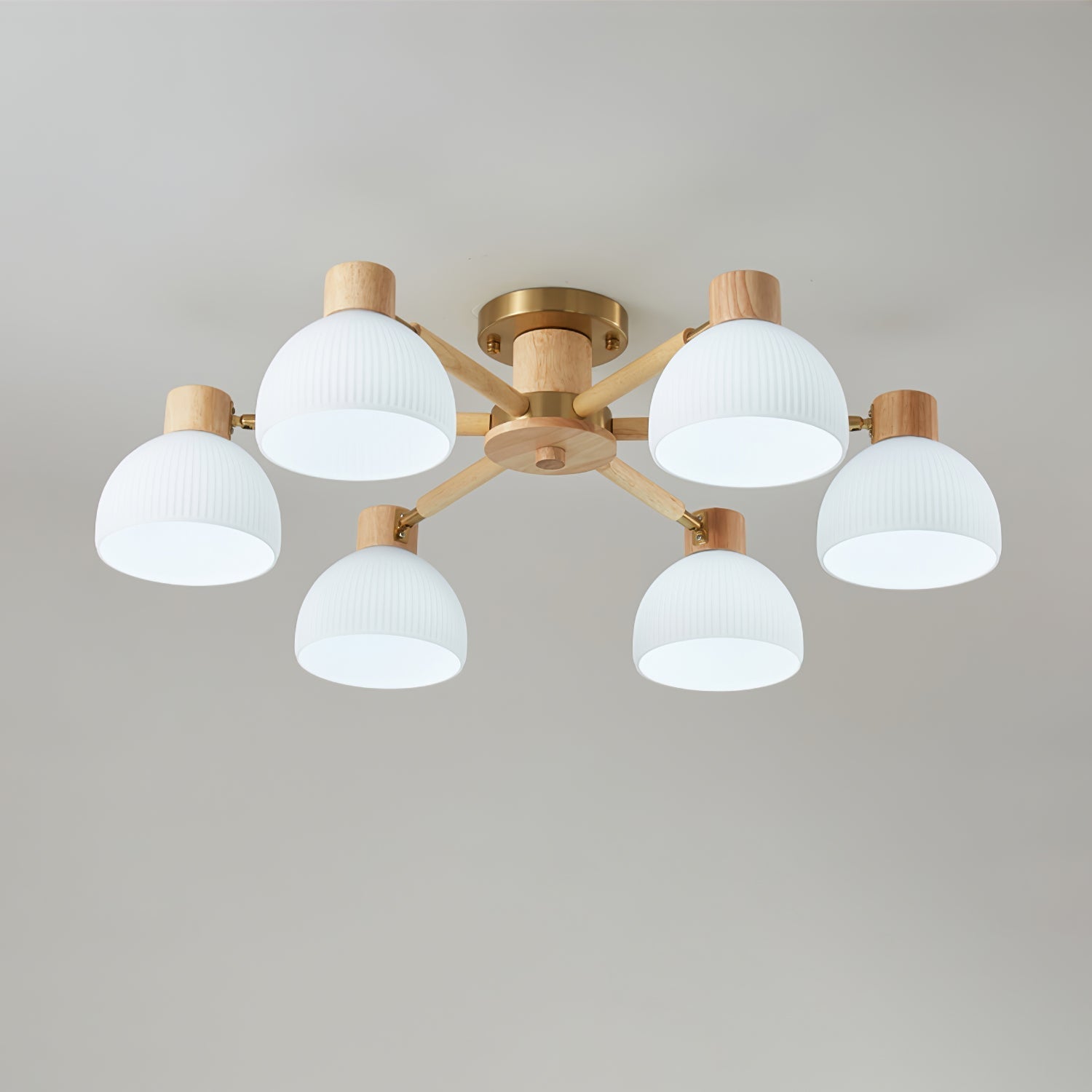 CindraLux Industrial Glass And Wood Ceiling Chandelier