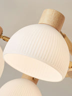 CindraLux Industrial Glass And Wood Ceiling Chandelier