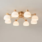 CindraLux Industrial Glass And Wood Ceiling Chandelier