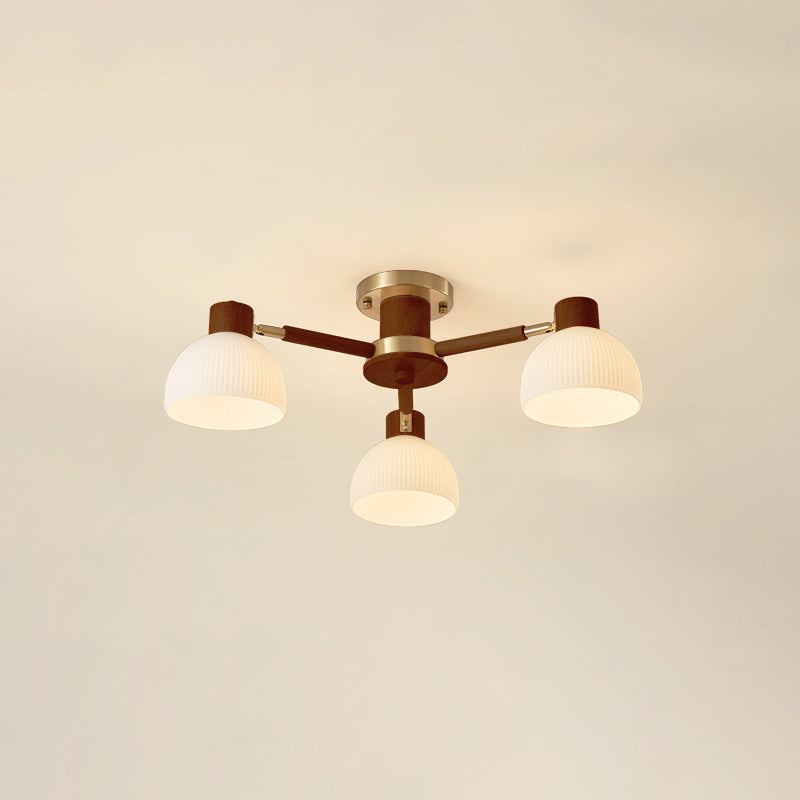CindraLux Industrial Glass And Wood Ceiling Chandelier