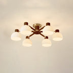 CindraLux Industrial Glass And Wood Ceiling Chandelier