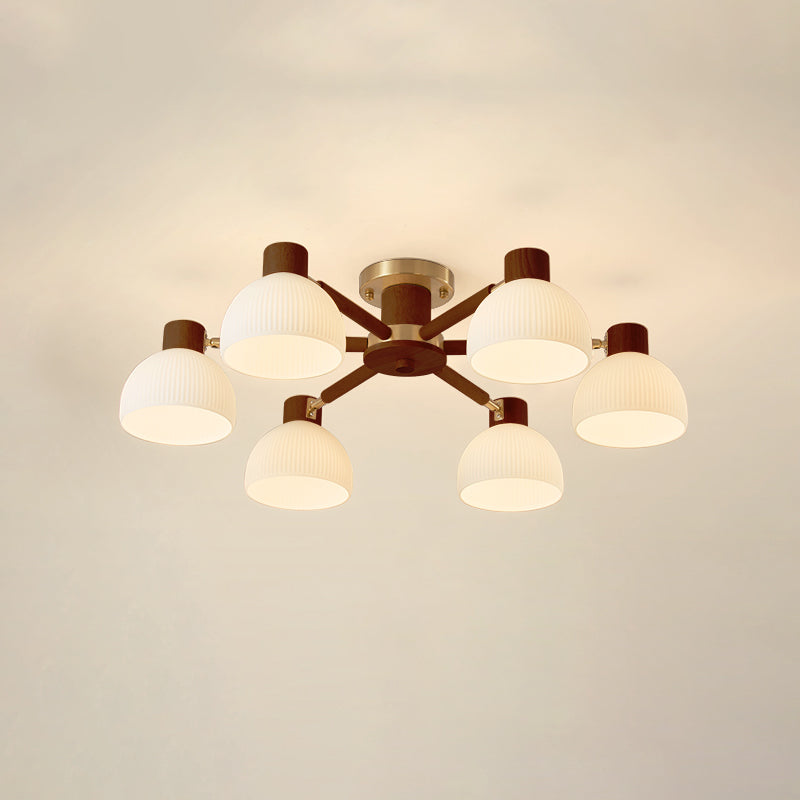 CindraLux Industrial Glass And Wood Ceiling Chandelier