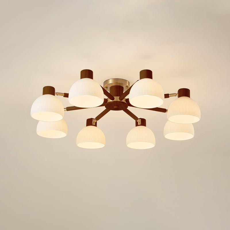 CindraLux Industrial Glass And Wood Ceiling Chandelier