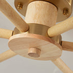 CindraLux Industrial Glass And Wood Ceiling Chandelier