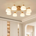 CindraLux Industrial Glass And Wood Ceiling Chandelier