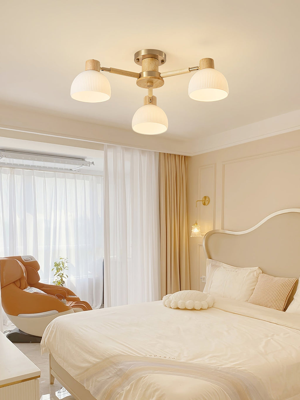 CindraLux Industrial Glass And Wood Ceiling Chandelier