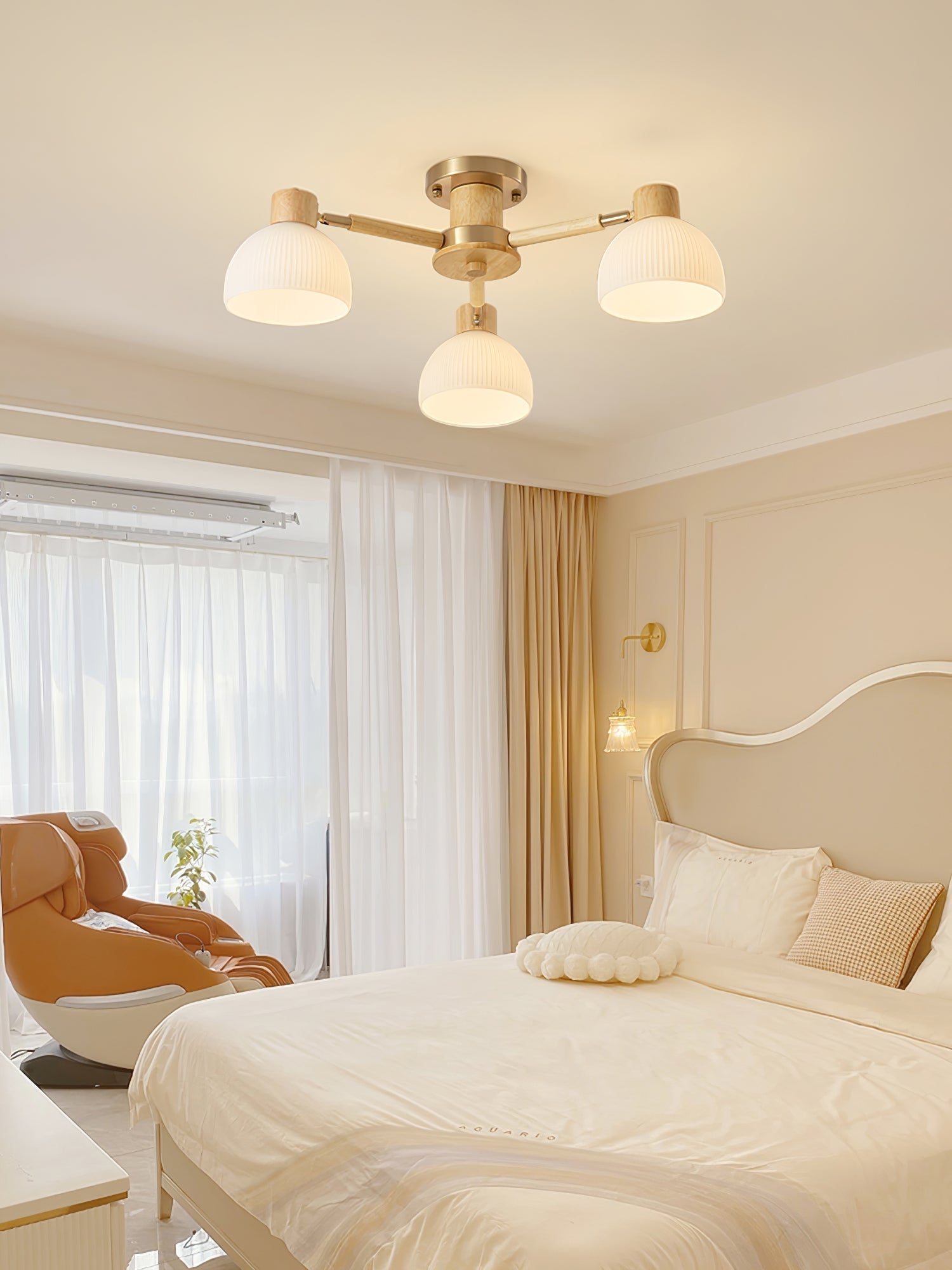 CindraLux Industrial Glass And Wood Ceiling Chandelier