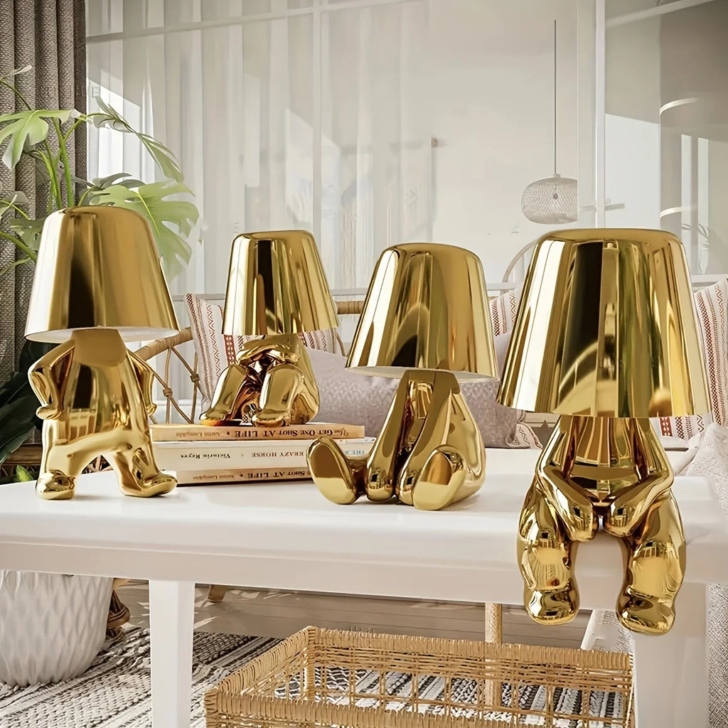 Aurielle | Golden Sculptural Table Lamp For Home And Office
