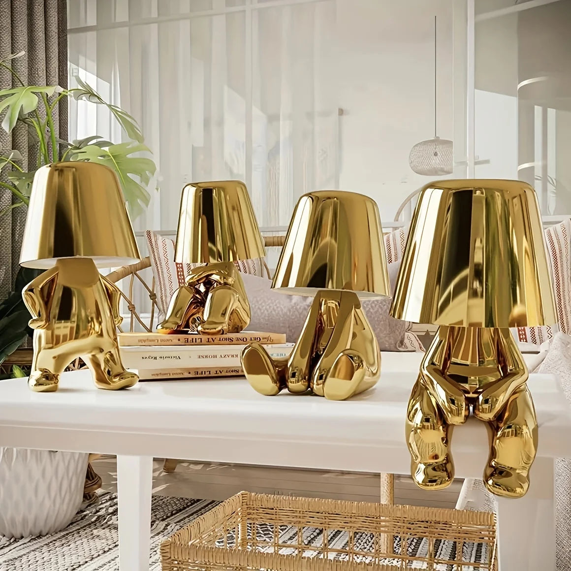 Aurielle | Golden Sculptural Table Lamp For Home And Office