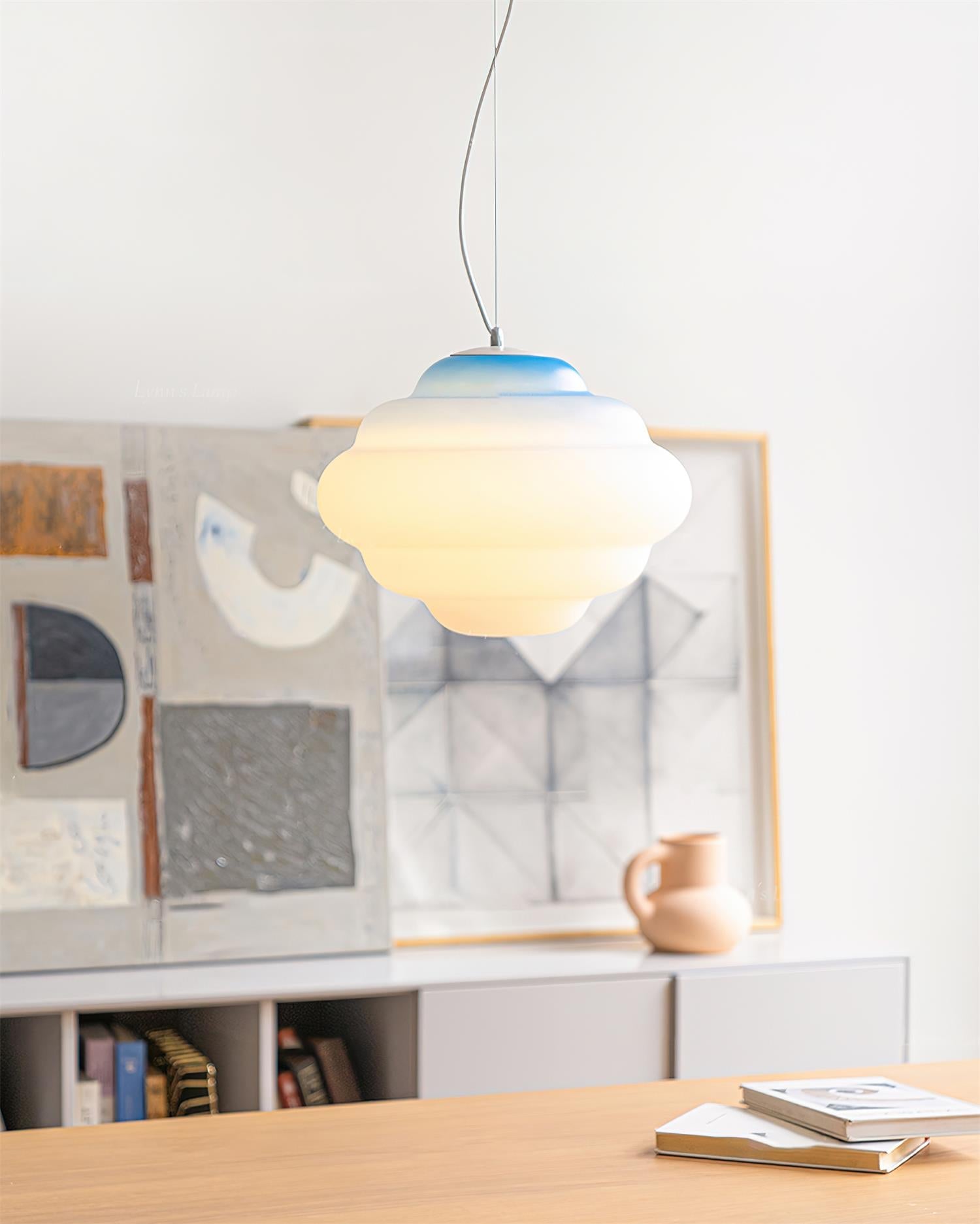 NimbusGlow Frosted Glass Pendant Lamp In Gradient Shades