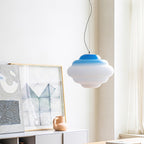 NimbusGlow Frosted Glass Pendant Lamp In Gradient Shades