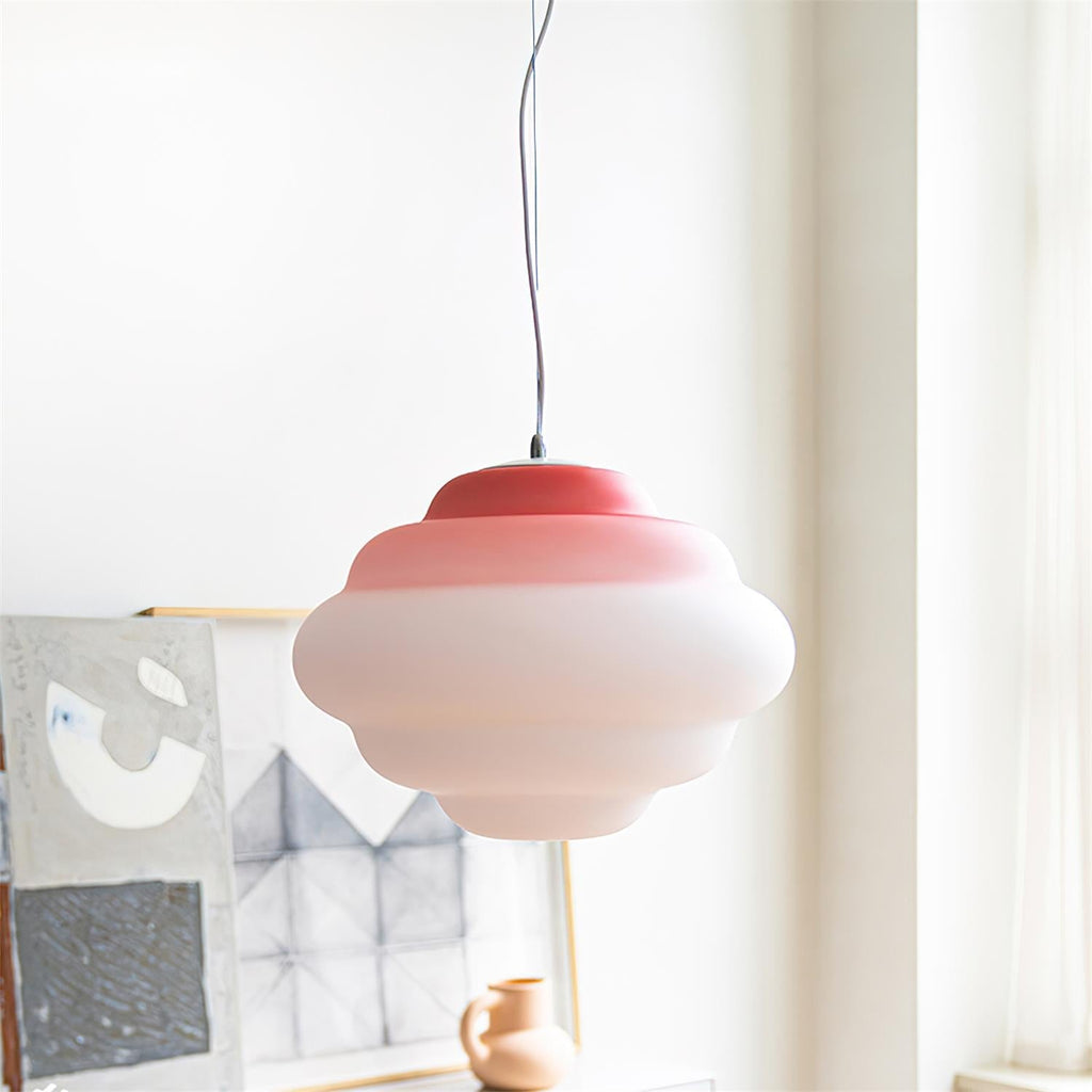 NimbusGlow Frosted Glass Pendant Lamp In Gradient Shades
