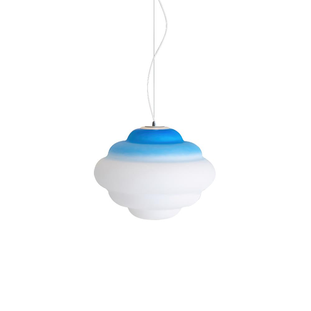 NimbusGlow Frosted Glass Pendant Lamp In Gradient Shades