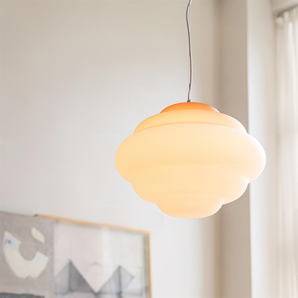 NimbusGlow Frosted Glass Pendant Lamp In Gradient Shades