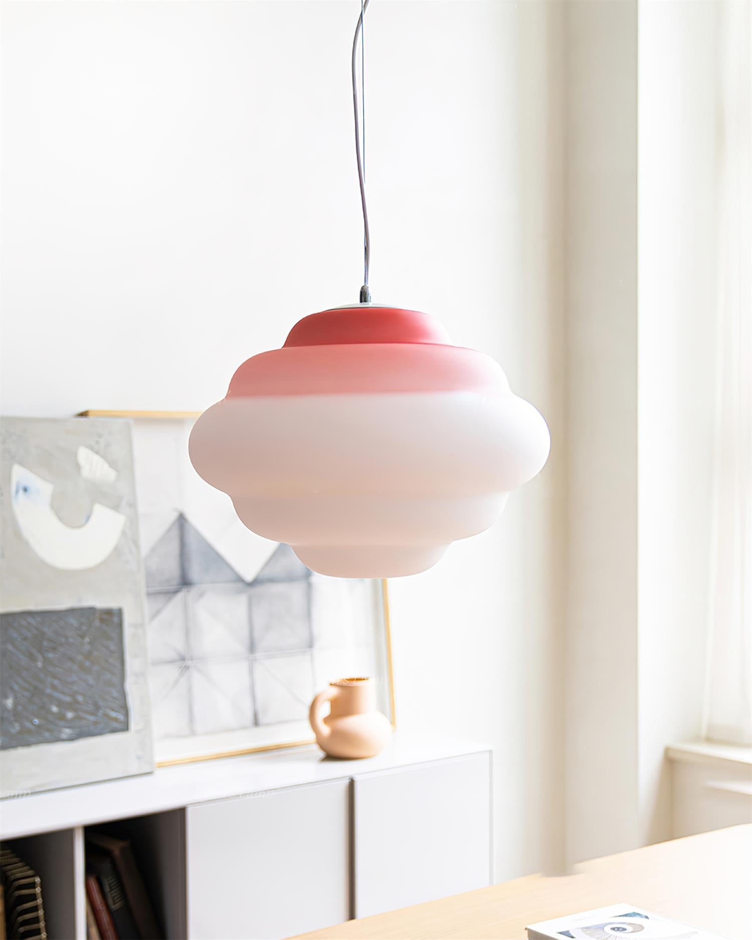 NimbusGlow Frosted Glass Pendant Lamp In Gradient Shades