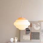 NimbusGlow Frosted Glass Pendant Lamp In Gradient Shades