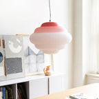 NimbusGlow Frosted Glass Pendant Lamp In Gradient Shades