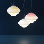 NimbusGlow Frosted Glass Pendant Lamp In Gradient Shades