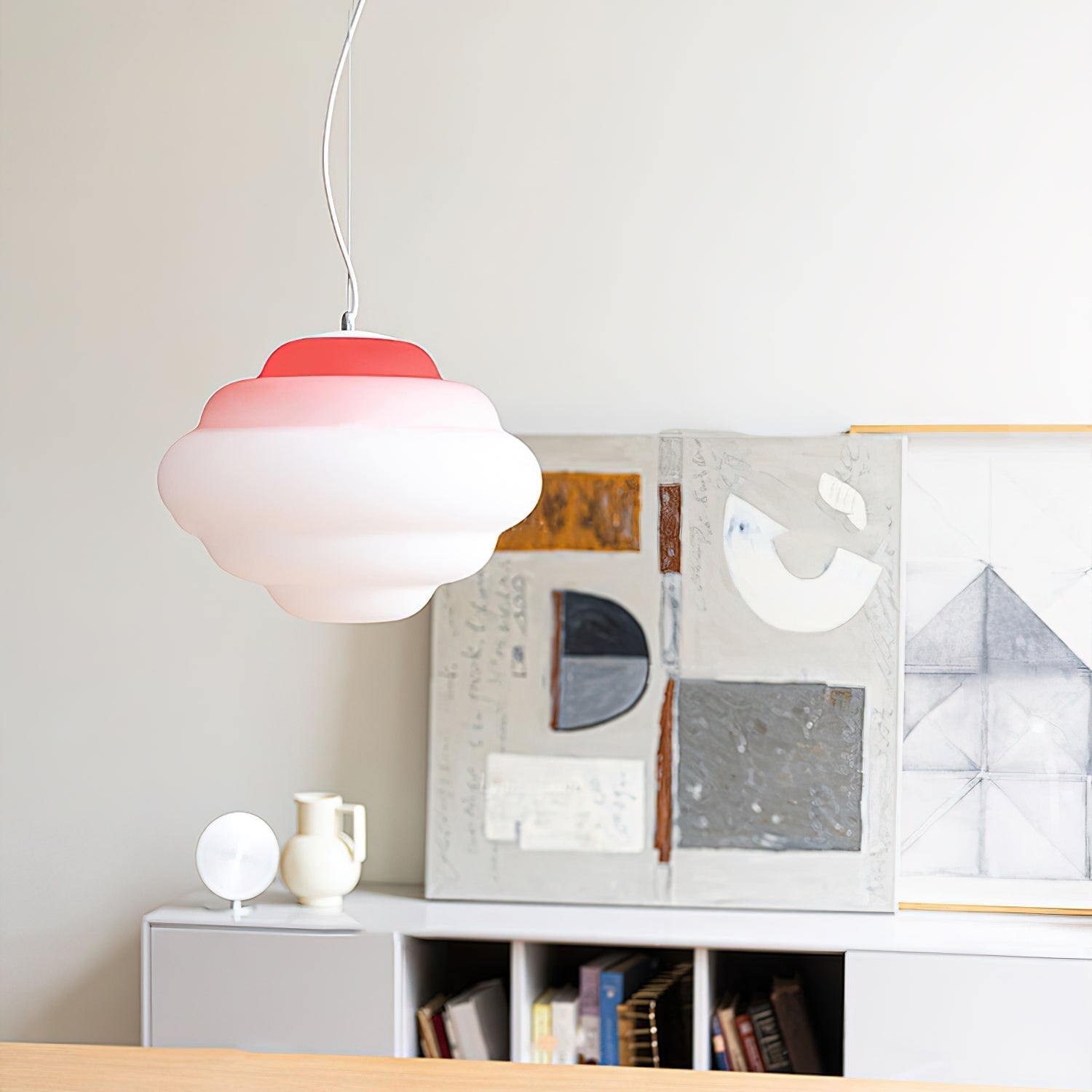 NimbusGlow Frosted Glass Pendant Lamp In Gradient Shades