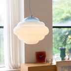 NimbusGlow Frosted Glass Pendant Lamp In Gradient Shades