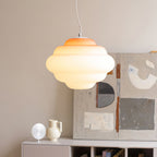 NimbusGlow Frosted Glass Pendant Lamp In Gradient Shades