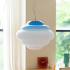 NimbusGlow Frosted Glass Pendant Lamp In Gradient Shades