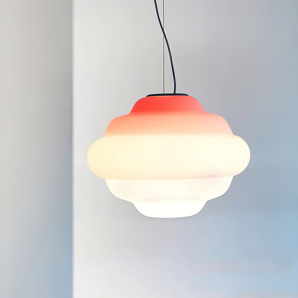 NimbusGlow Frosted Glass Pendant Lamp In Gradient Shades