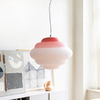 NimbusGlow Frosted Glass Pendant Lamp In Gradient Shades