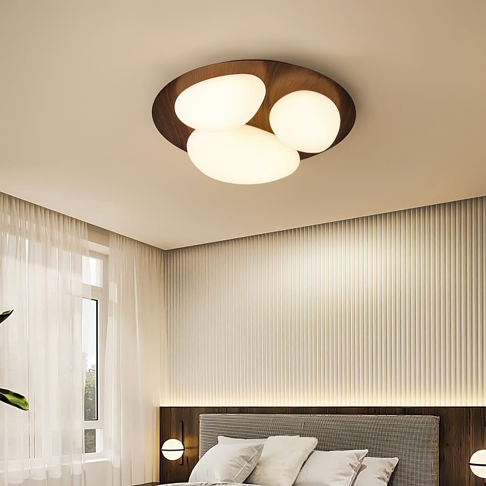Avenora Minimalist Opal Acrylic Ceiling Light Warm Glow