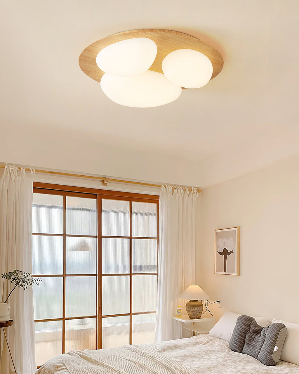 Avenora Minimalist Opal Acrylic Ceiling Light Warm Glow