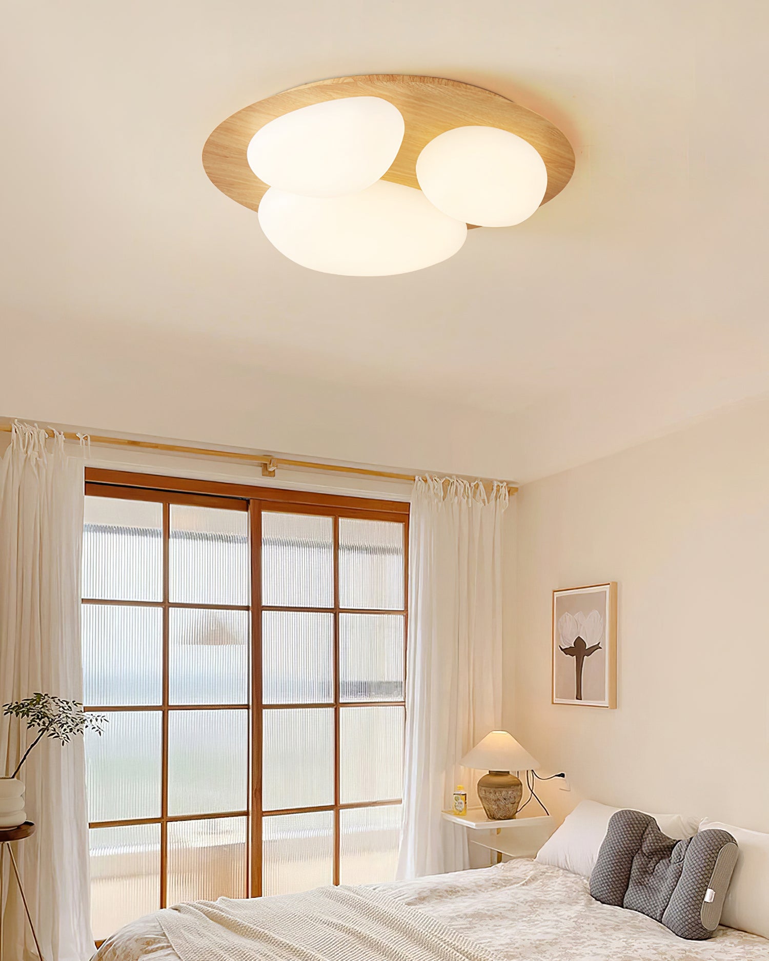 Avenora Minimalist Opal Acrylic Ceiling Light Warm Glow