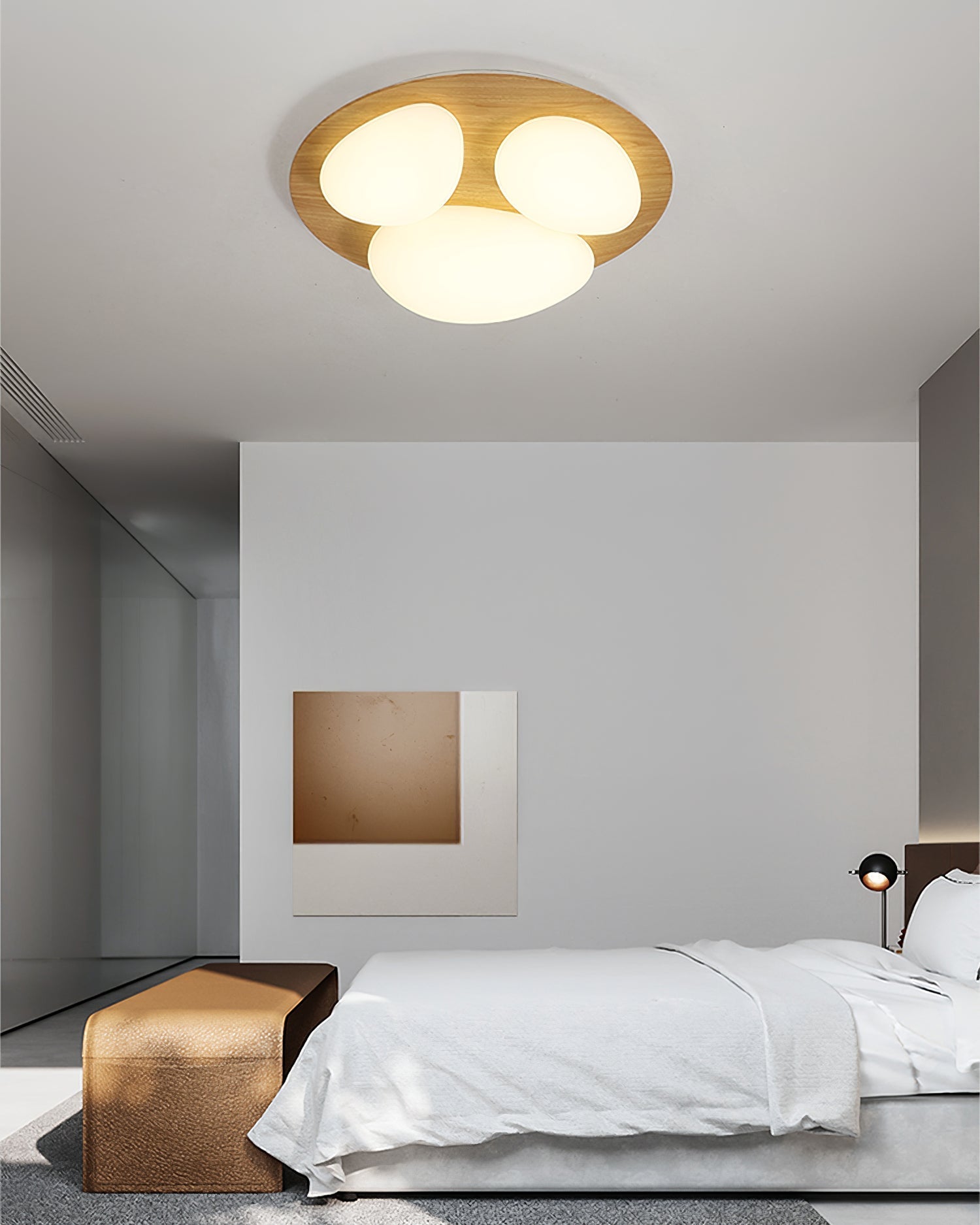 Avenora Minimalist Opal Acrylic Ceiling Light Warm Glow