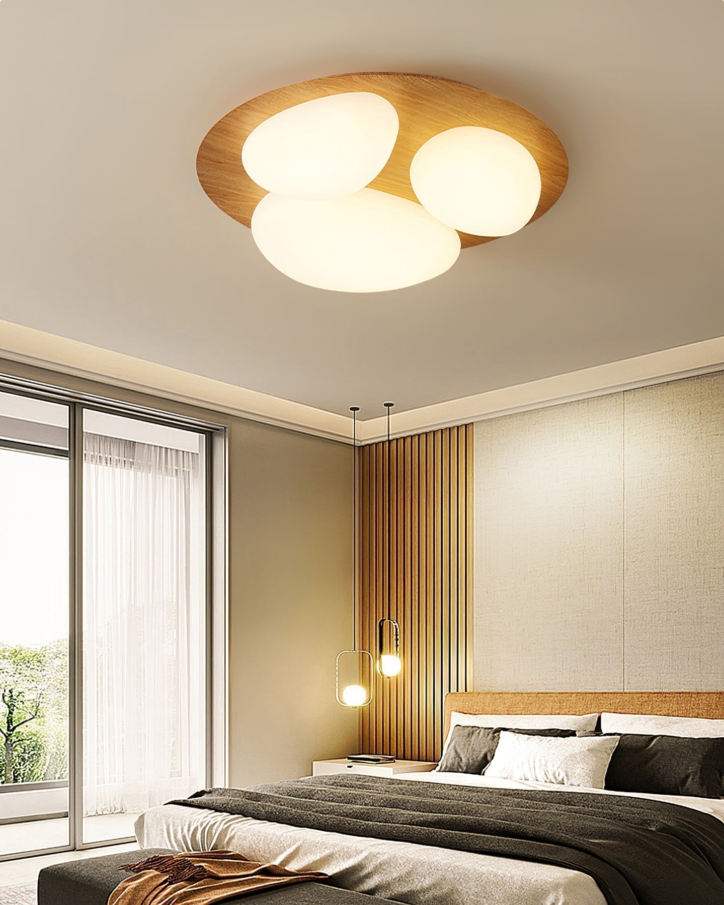 Avenora Minimalist Opal Acrylic Ceiling Light Warm Glow