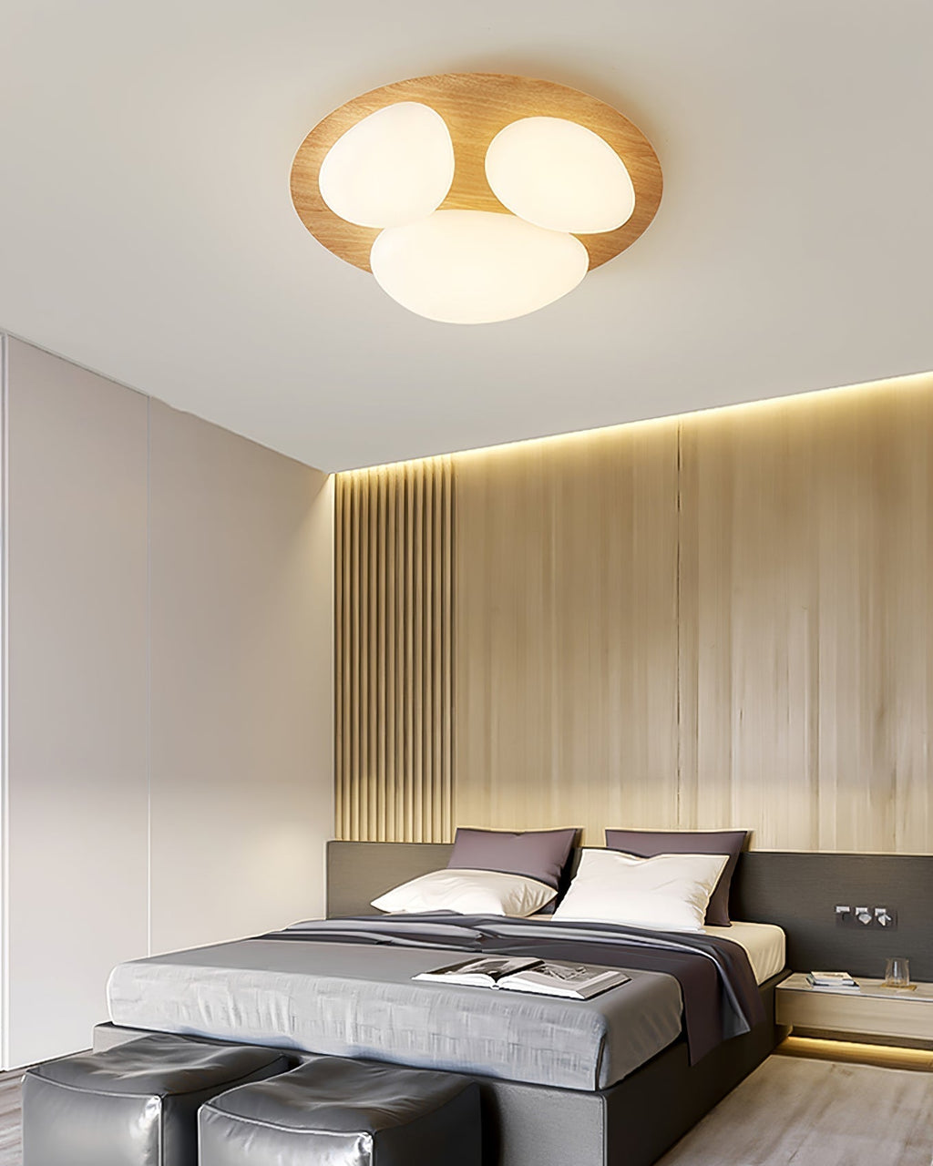 Avenora Minimalist Opal Acrylic Ceiling Light Warm Glow